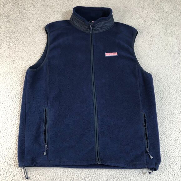 Vineyard Vines Other - Vineyard Vines Vest Men Large Blue Jacket Fleece Preppy Full Zip Logo High Neck